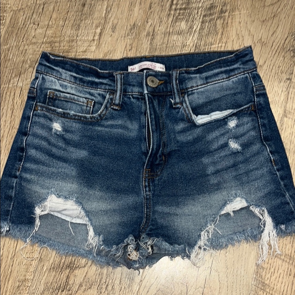 Denim Jean high rise Mom shorts